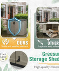 Outdoor Resin Storage Box 27 Cu Ft Weather Resistant Large Capacity Shed Like Crossover Storage Container with lock feature