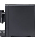 Game Changer Automatic Espresso Machine Packing Built In Milk Frother side view with sleek glossy black finish.