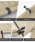 Gazebo Privacy Curtains 10x12 Four Panel Sidewall Set with mesh windows, hooks, straps, and zippers detail for patio pergola.