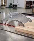 Rock Solid Table Saw Riving Knife Metal Splitter Guard For Woodworking Safety Kickback Prevention Precision Workshop Upgrade mounted on a table saw.