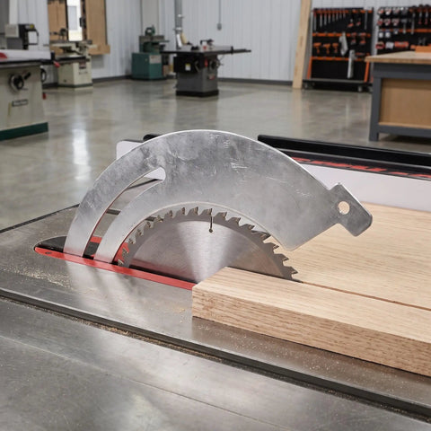 Rock Solid Table Saw Riving Knife Metal Splitter Guard For Woodworking Safety Kickback Prevention Precision Workshop Upgrade mounted on a table saw.