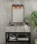 Over Mirror Vanity Light Fixture With Wood Accent And Black Matte Steel Farmhouse Sconce For Bathroom Wall Lamp over sink