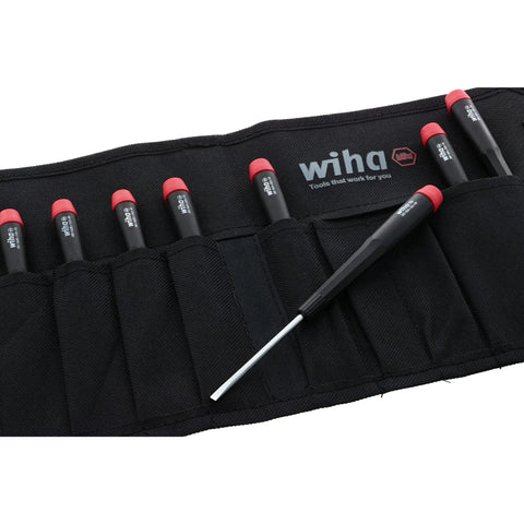 Precision Slotted Screwdriver Set in Canvas Pouch, 8 Piece with Exact Fit Tips, Hardened CRM72 Blades, Pro Grade