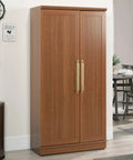 Wooden cabinet with 2 Pack Champagne Bronze Cabinet Pulls With Backplates, 7 1/2 Inch Center-to-Center Drawer Handles, Spacer Included.