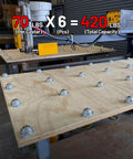One Inch Roller Ball Bearing Casters Six Pack With Seventy Pound Capacity Each Durable Galvanized Steel Design for a mobile work surface.