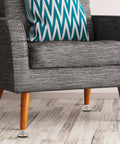 Ten Piece Adjustable Furniture Leveling Legs With Stainless Steel Swivel Feet on a chair to protect floors and reduce noise