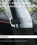 Silicone seat belt buckle cover installed in car, black, prevents damage, Five Pack Silicone Seat Belt Buckle Covers For Cars SUVs Trucks Anti Scratch Protection Reduces Noise And Protects Interior Surfaces Universal Fit Black.