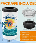 Premium 4 Pack 16 Oz Sublimation Beer Can Cooler Blanks Vacuum Insulated Stainless Steel Tumblers with Hawaiian design