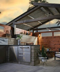 72 Inch Indoor And Outdoor Smart Ceiling Fan With Integrated Led Light and Smart Remote featuring contemporary propeller design in stylish outdoor kitchen.