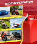 Portable Fuel Transfer Pump With Auto Stop, Fast 3.2 GPM, 51 Inch Hose, Battery And USB Powered, Leak Proof, Red Canister