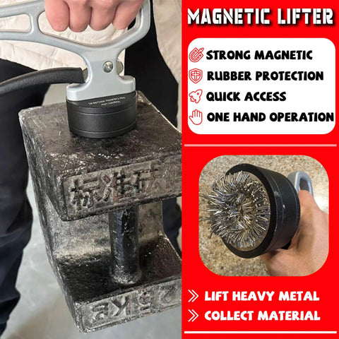 2 Pack Heavy Duty Magnetic Pickup Tool With Quick Release Lift Magnet lifting heavy metal block with ergonomic handle