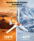 Big Power 1000W 12V Wind Turbine Kit With 3 Blades and Solar Hybrid Controller showing temperature resilience