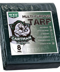 Finished Size 10x12 Feet Dustproof Waterproof Green Tarp 8 Mil Thick Multipurpose Protective Cover For Emergency Rain Shelter Camping Tarpaulin Built Tough All Weather Heavy Duty Outdoor Use packaging