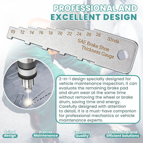 Dead On Mini Brake Pad Measuring Tool Crafted From Heavy Duty Stainless Steel For Reading 32nds Thickness Levels And Drum Wear Fast A Trusted Four Inch Shop Essential Offering Straight Shooter Precision