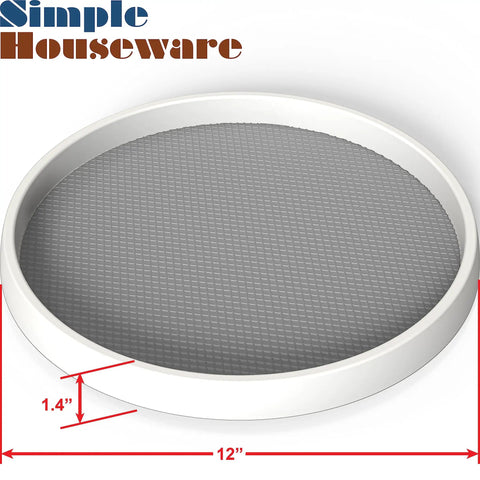 12 Inch Lazy Susan Spice Organizer Rotating Tray Set 5 Pack Non Slip Rimmed Edge No Tools Needed Easy Grab-And-Go tray