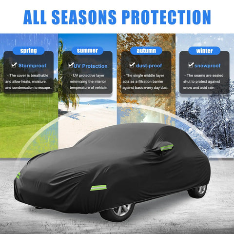 Waterproof Car Cover for Volkswagen Beetle Bug Sedan 2 Door 1960 1980 All Weather Full Vehicle Cover With Driver Door Zipper