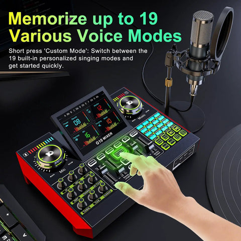 G10 All In One Podcast Studio Bundle With Plug And Play Integrated Mixer And P15 Microphone for live streaming and YouTube recording