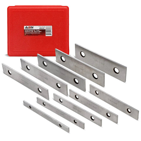 Machinist Thin Parallel Bars 20-Piece Tool Set One Eighth Inch By Six Inch Pro Grade Straightedge Bar Blocks One Half Inch To One Five Eighth Inch Block Pairs For Milling Jig And Drill Press Work