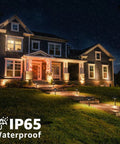LED Landscape Lighting Kit With 120W Transformer And 10 FastLock2 Wire Connectors 4 Path Lights And 6 Landscape Spotlights at night