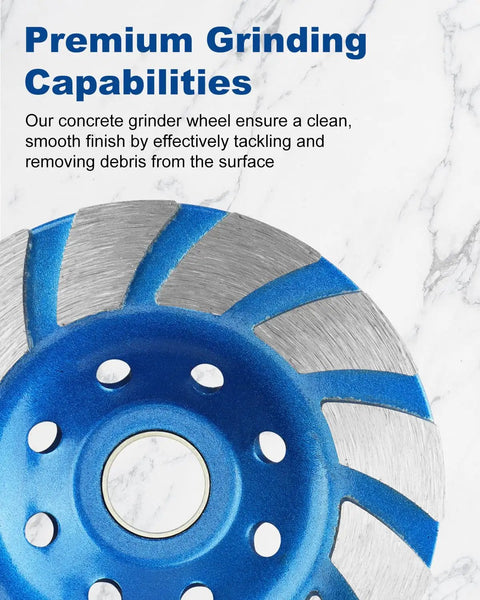 4.5 Inch Diamond Cup Grinding Wheels Set For Angle Grinder Pro Grade Heavy Duty 2 Pc 12 Segment Cup Wheels For Grinding