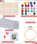 Punch Needle Coaster Kit For Beginners Six Piece Set With DIY Mushroom Pattern, colorful yarns, felt, embroidery hoop, tools included
