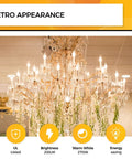 Large chandelier with 25 Watt E12 LED Candle Bulbs Dimmable 2700K Soft Warm White CA10 Flame Tip