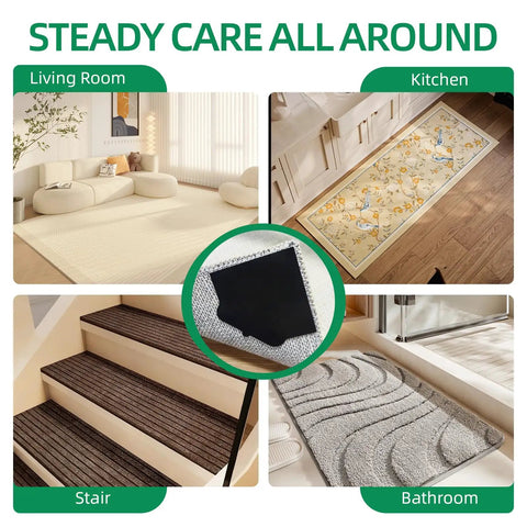 8 Pack Non Slip Rug Pads With Double Sided Adhesive Extra Thick 2Mm Grid Grip Rug Underlay for various floor types