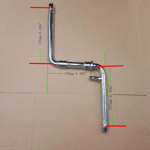 One Piece Chrome Crankarm Set For Wide Bike Crank To Crank Assembly Kit 1pc With 165mm Arm And 150mm Spacing, Half Inch Pedal Threads