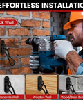 304 Stainless Steel Pad Eye Hooks Set Of 8 For Ceiling Hammock Swing And Plant Hangers shown on brick wall with drill