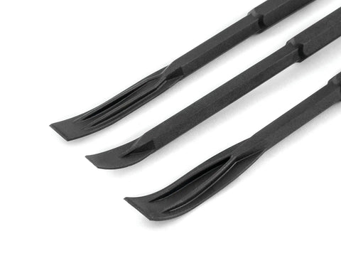 3-Piece Non-Marring Pry Bar Set With Double-Ended Nylon Tools, 7.25-Inch Pry Bars For Tight Spaces And Quick Access, angled view