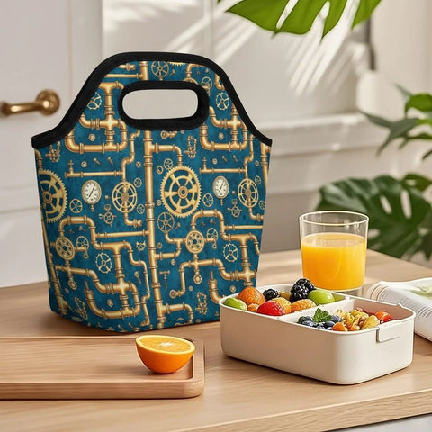 Steampunk Gear Lunch Bag For Women And Men Portable Insulated Waterproof Reusable Lunch Box For Office Or Hiking Leakproof Meal Carrier
