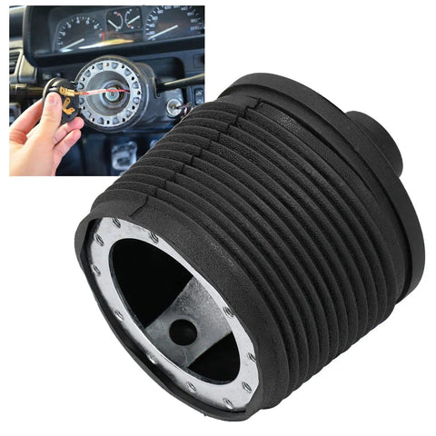 Aluminum 6 Bolt Steering Wheel Hub Adapter for Peugeot 206 1998 2016, showing textured powder coated base and bolt pattern