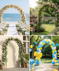 Heavy Duty Garden Arch Trellis With 16mm Thickened Tubing, 7.6ft Metal Garden Arbor For Climbing Plants Roses Outdoor Use