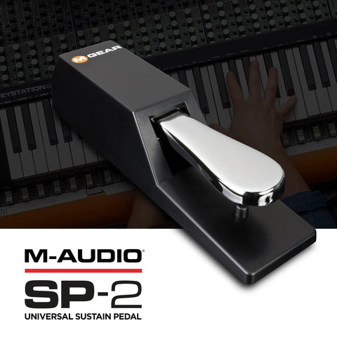 Universal Sustain Pedal With Piano Style Action For MIDI Keyboards And Digital Pianos Heavy Duty Chrome Foot Pedal