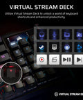 Goated 96 Percent Wireless Mechanical Gaming Keyboard With Compact Tkl Body Full Color Lcd Screen Rotary Knob Six Custom Keys US QWERTY Black displaying Virtual Stream Deck features.