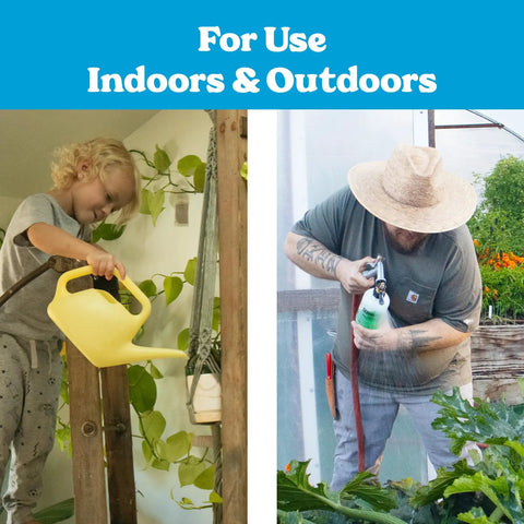 Hb Sc Sf Beneficial Nematodes Kit For Garden Pest Control in use indoors by a child and outdoors by an adult.