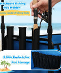 Heavy Duty Beach Fishing Cart For Sand With 9 Inch All Terrain Wheels Foldable Collapsible Wagon With Rod Holders And Side Pockets