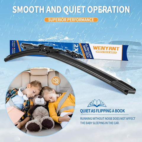 Smooth and quiet BMW 3 Series front windshield wiper blades set of 2 in 24 inch and 19 inch compatible replacement for E90 E91 2009 2012 F30 F31 F34 F80 M3 2012 2018