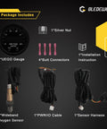 Wideband Air Fuel Ratio Gauge 52mm With LSU 4.9 Sensor AFR Lambda Controller Kit components, including gauge and sensor harness.
