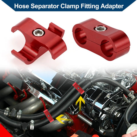 Heavy Duty AN4 Hose Separator Clamps Red Aluminum Alloy Pipe Tube Line Adapter Bracket 4 Pack Universal Car Brake Fuel Line Holders