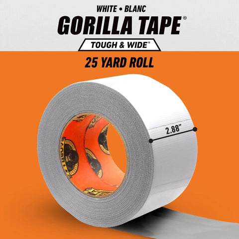 Ultra Tough And Wide White Duct Tape Pack 2.88 Inch Wide By 25 Yard Rolls Heavy Duty Weather Resistant