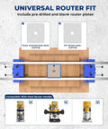 Top view of 58 Inch Router Flattening Sled For Woodworking 5.5 Inch Height Adjustable Slab Flattening Jig with universal fit plates