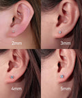 Nailed It 20G Titanium Screw Back Earrings For Sensitive Ears Men Women Hypoallergenic Nickel Free Implant Grade F136 Titanium in 2mm, 3mm, 4mm, 5mm sizes.