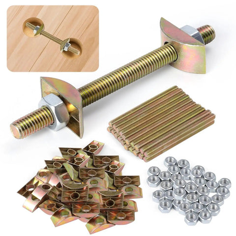 20 Pack Heavy Duty Countertop Connectors And Steel Table Fasteners Quick Setup Furniture Joiner Kit With Semi Round Nuts For Beds And Flip Desks Hella Strong Mounting Kit For Your Workshop components including fasteners and connectors