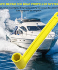 27mm Prop Wrench For 1 1 Sixteenth Inch Nuts Long Handle Propeller Socket displayed with boat on water