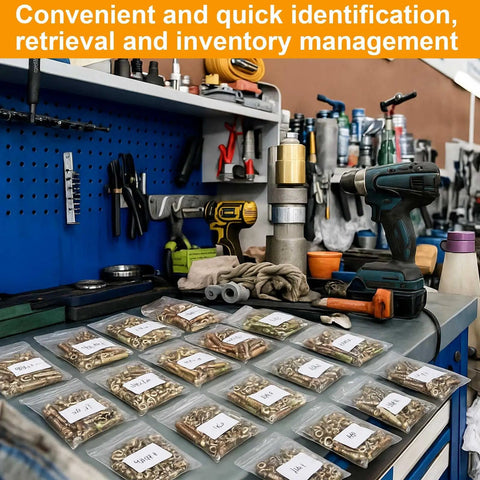Top Shelf Grade 8 Bolt And Nut Assortment With Zinc Yellow Fasteners Flat Lock Washers Heavy Duty Hardware Kit organized on a workbench.