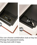 Close-up view of combination lock and key lock options on Blue Math Classroom Book Safe Featuring Authentic School Pages And Reliable Three Digit Combination Lock For Stealth Stash Storage And Slick Student Loot Vault.