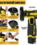 Instructions for installing Powerful 19500 RPM Cordless Angle Grinder With 4000mAh Battery and safety features