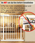 Narrow Baby Gate 24.4 To 29 Inches, Pressure Mounted No Drill, White Metal Gate with installation instructions, indoor scene