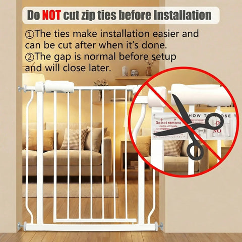 Extra Wide Indoor Baby Gate For Doorways And Stairs Pressure Mounted White Metal 67 To 71.6 Inch With Extensions Walk Through
